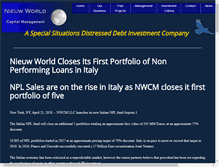 Tablet Screenshot of nieuwworldcapitalmanagement.com